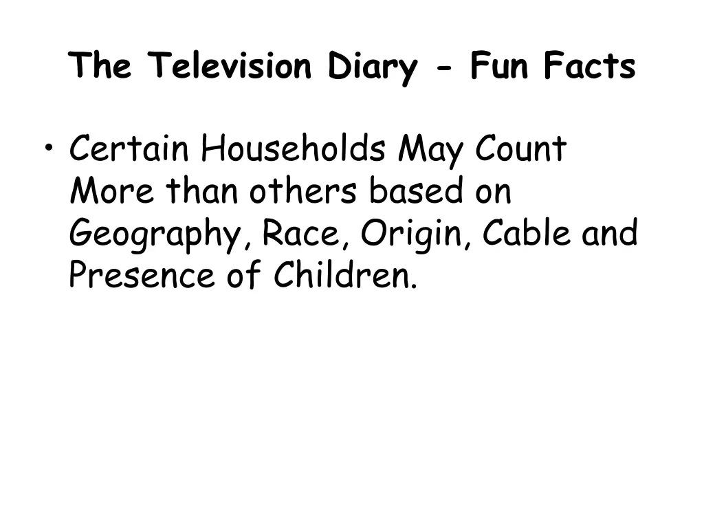 the television diary fun facts 3