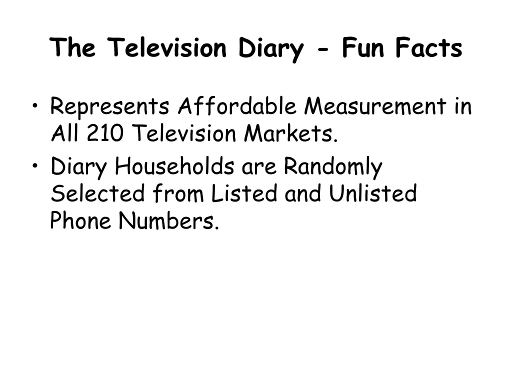 the television diary fun facts