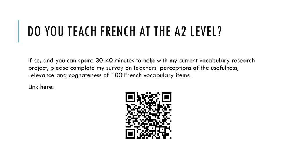 do you teach french at the a2 level