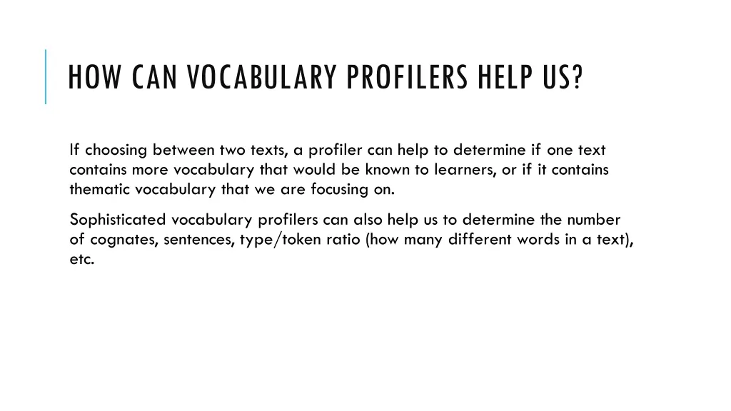how can vocabulary profilers help us 1