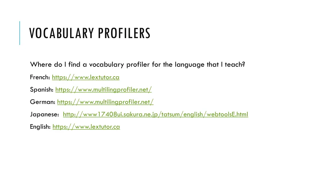 vocabulary profilers 1