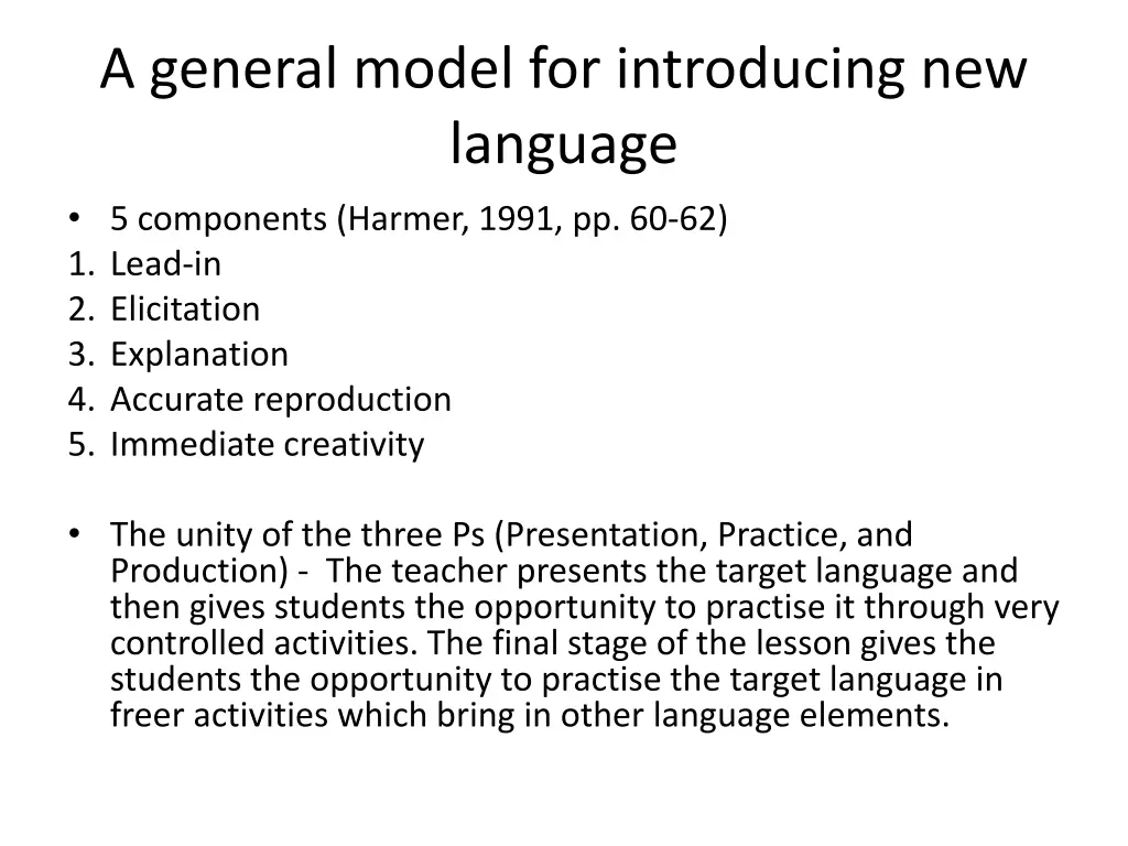 a general model for introducing new language