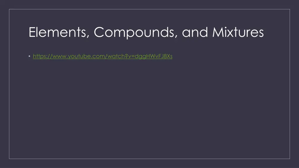 elements compounds and mixtures