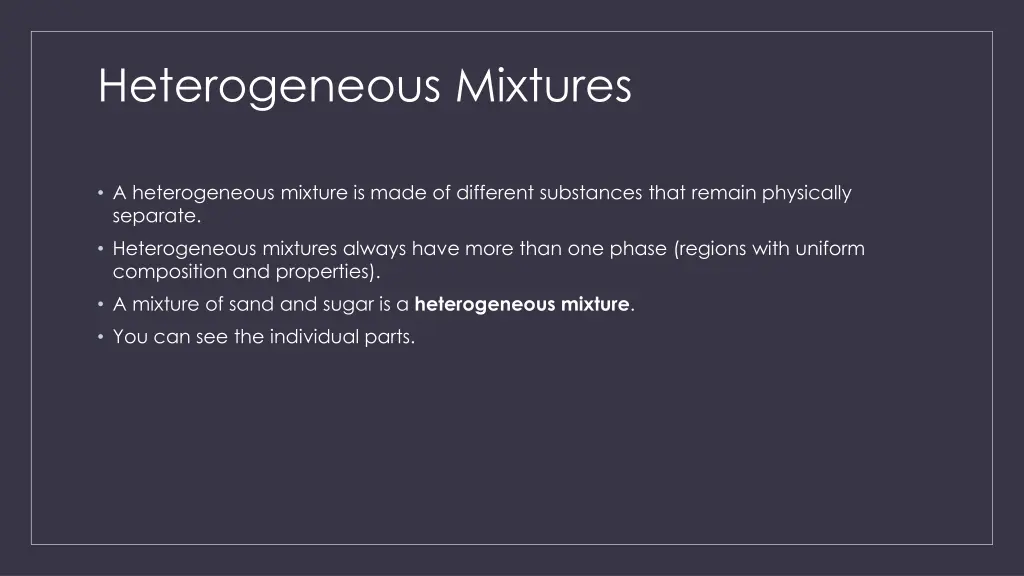 heterogeneous mixtures