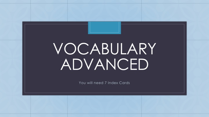 vocabulary advanced
