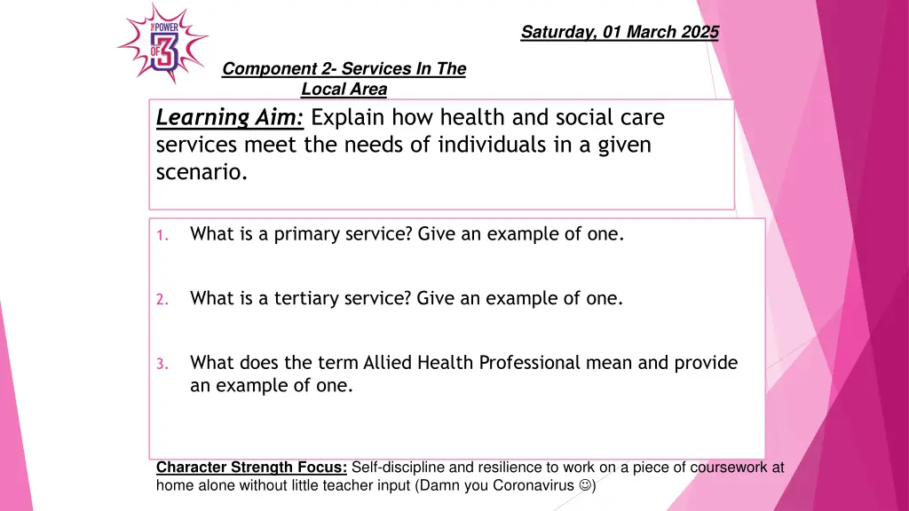 saturday 01 march 2025