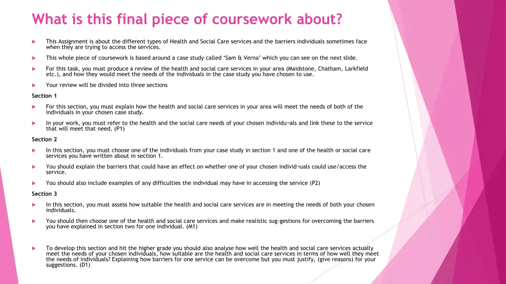 what is this final piece of coursework about