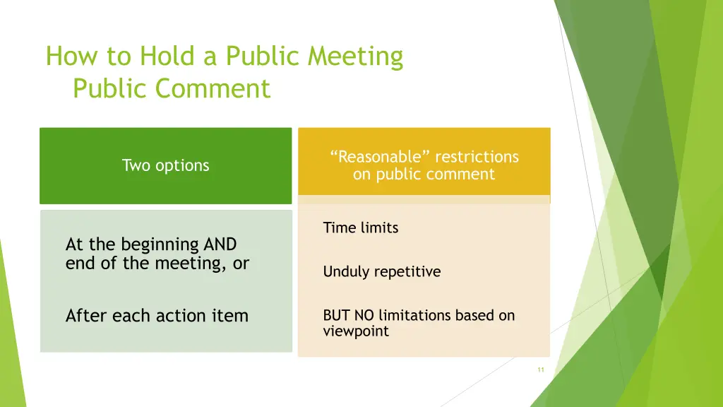 how to hold a public meeting public comment