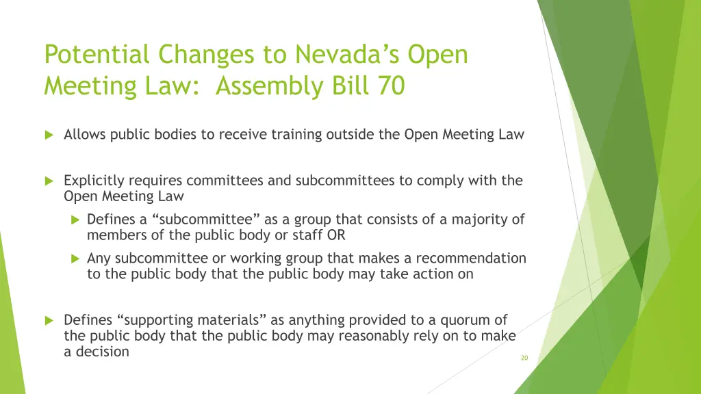 potential changes to nevada s open meeting