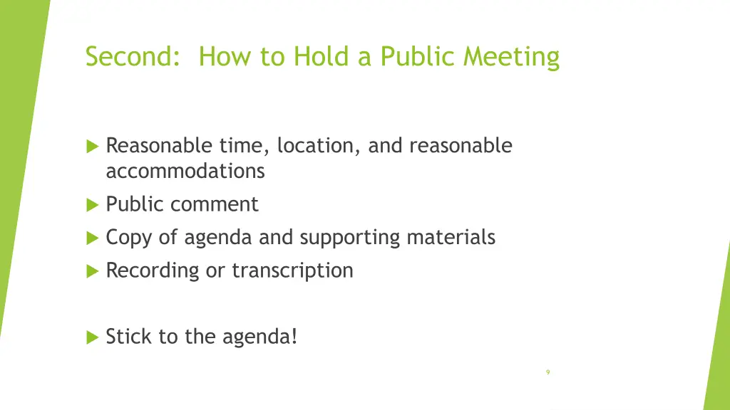 second how to hold a public meeting