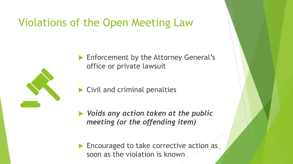 violations of the open meeting law