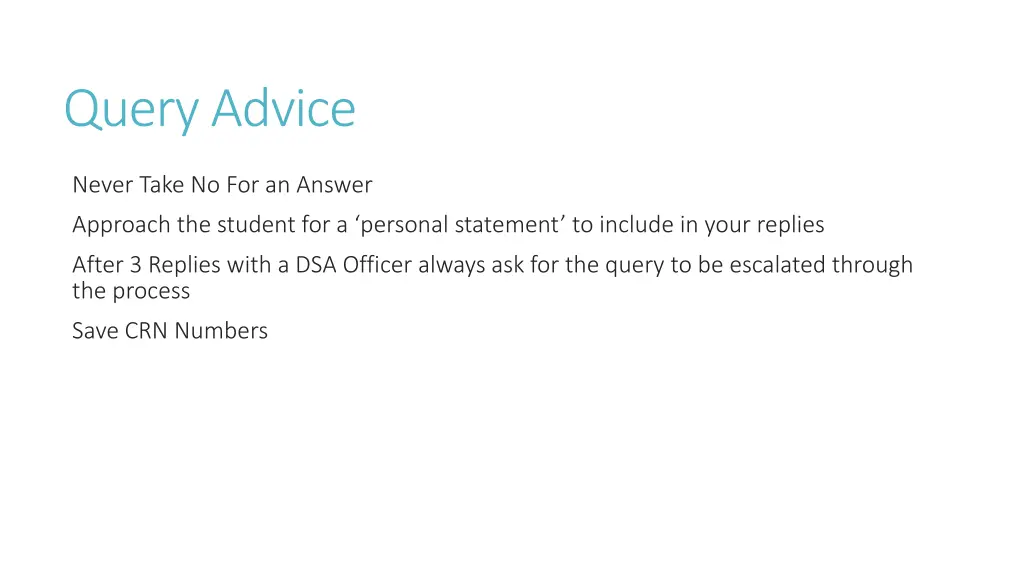 query advice