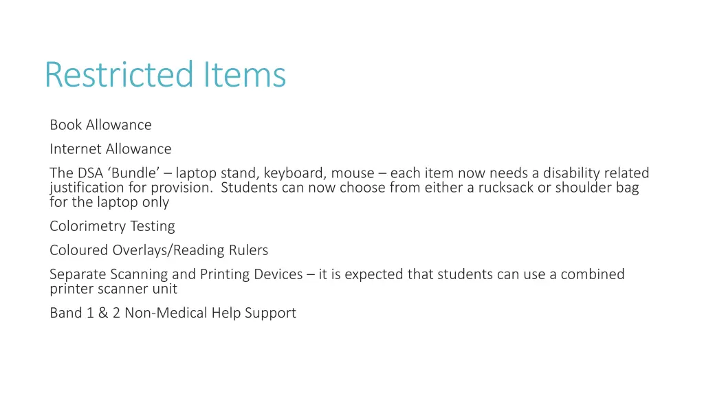 restricted items