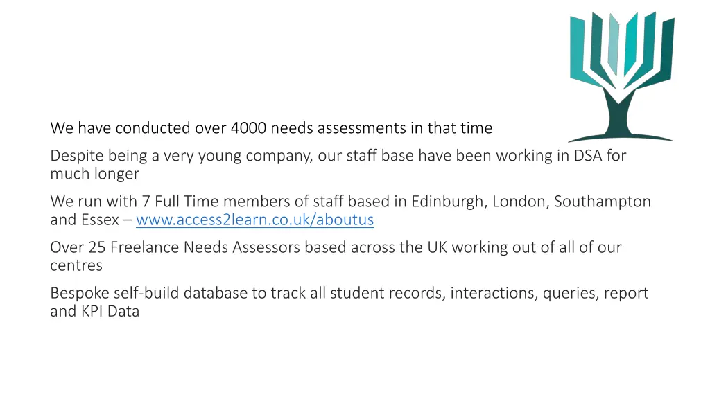 we have conducted over 4000 needs assessments