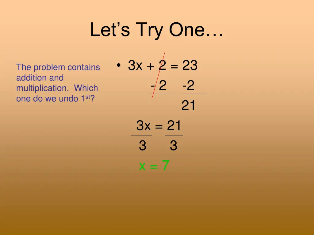 let s try one