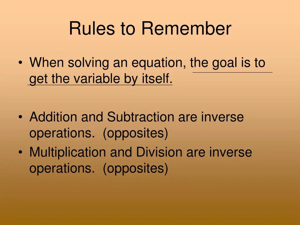 rules to remember