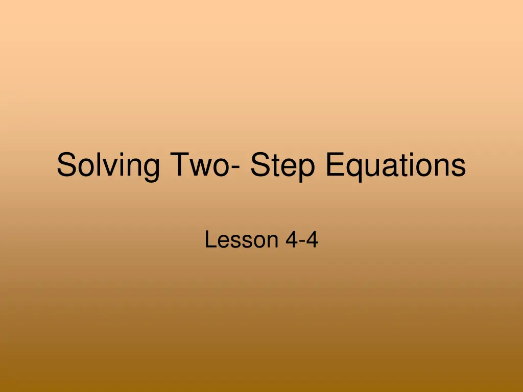 solving two step equations