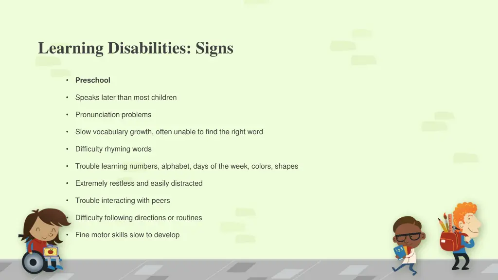 learning disabilities signs