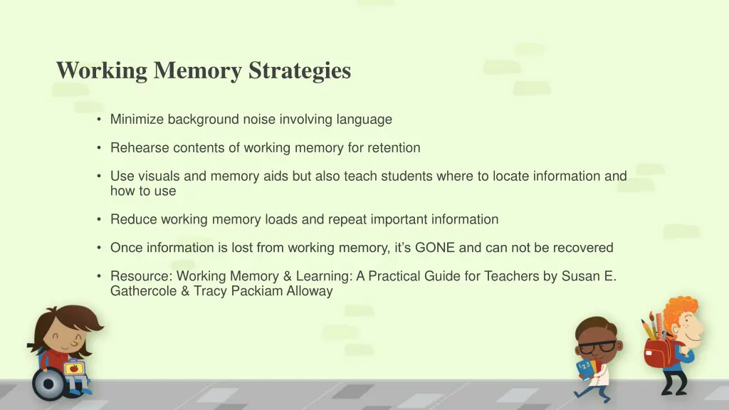 working memory strategies