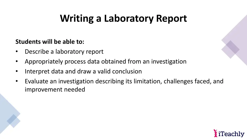 writing a laboratory report
