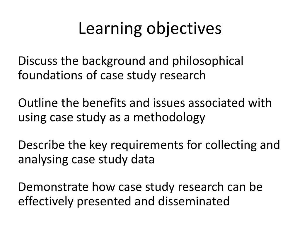 learning objectives