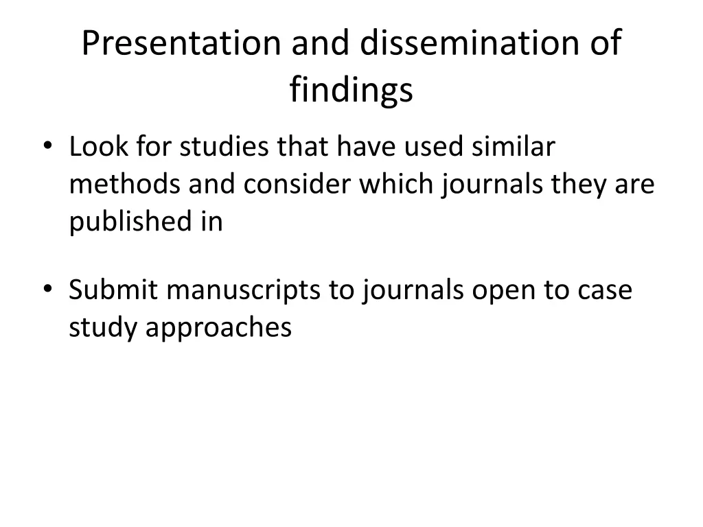 presentation and dissemination of findings 1