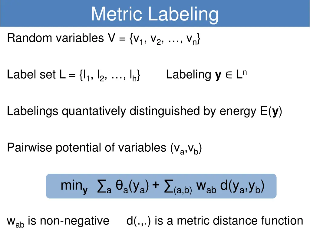 metric labeling 1