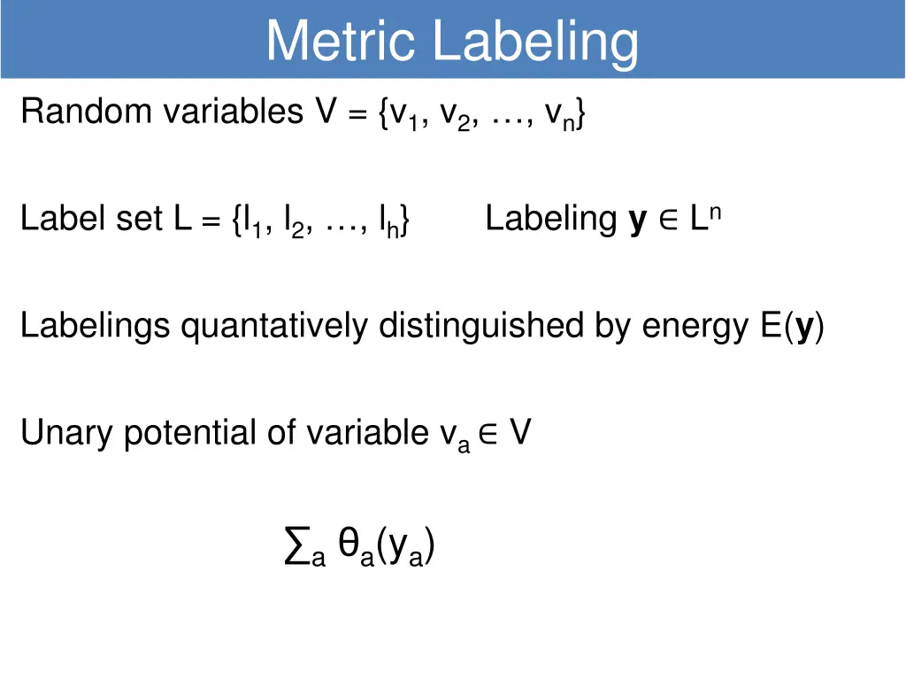 metric labeling
