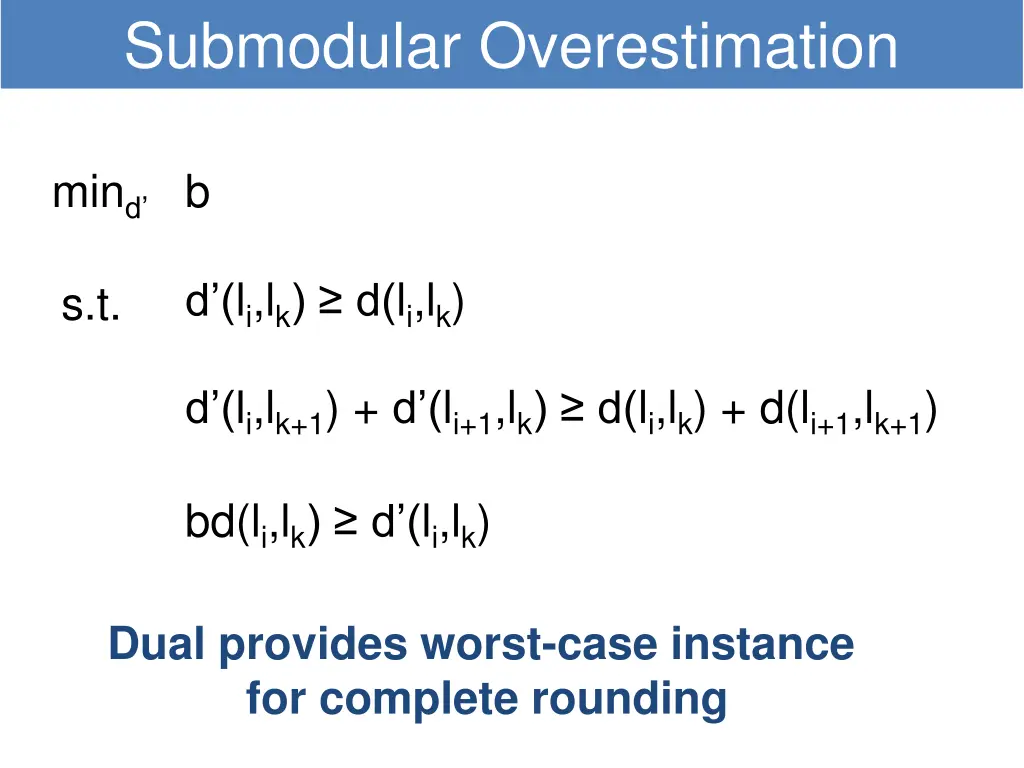 submodular overestimation 1