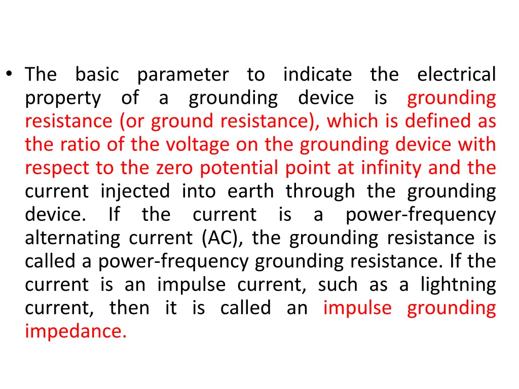 the basic parameter to indicate the electrical