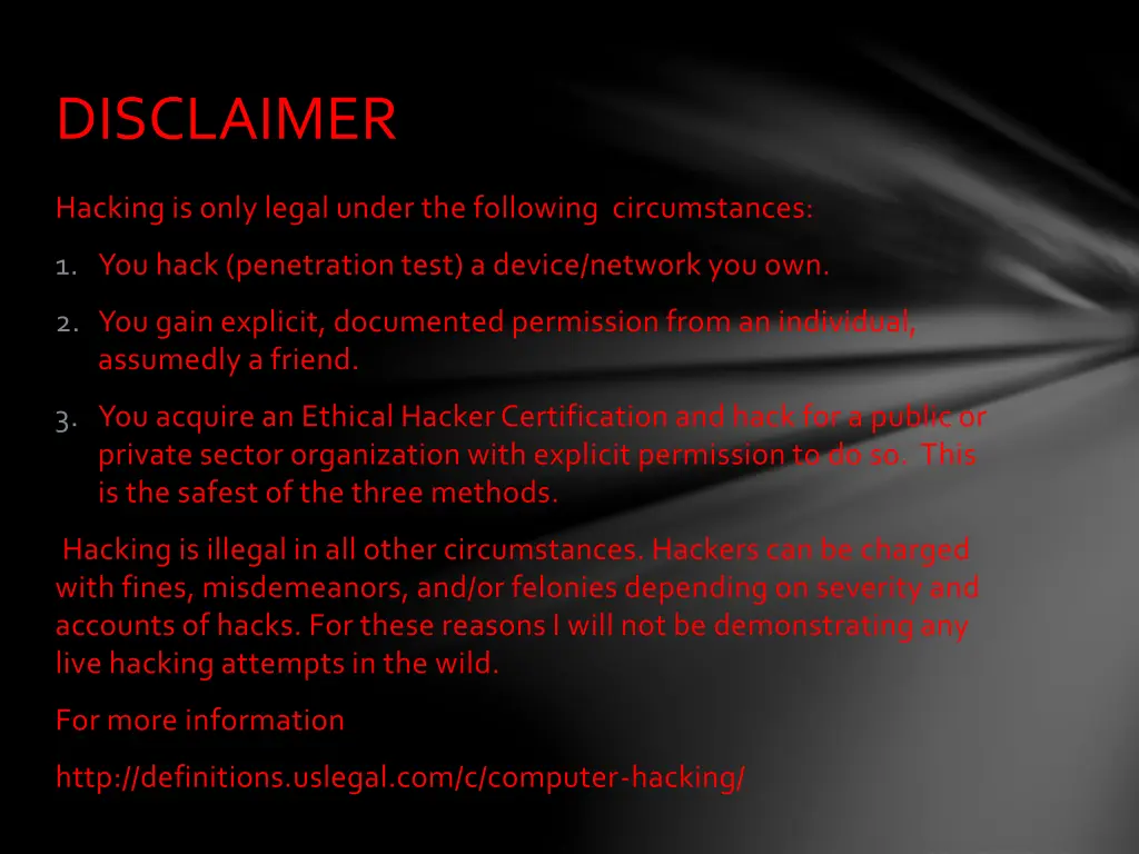 disclaimer