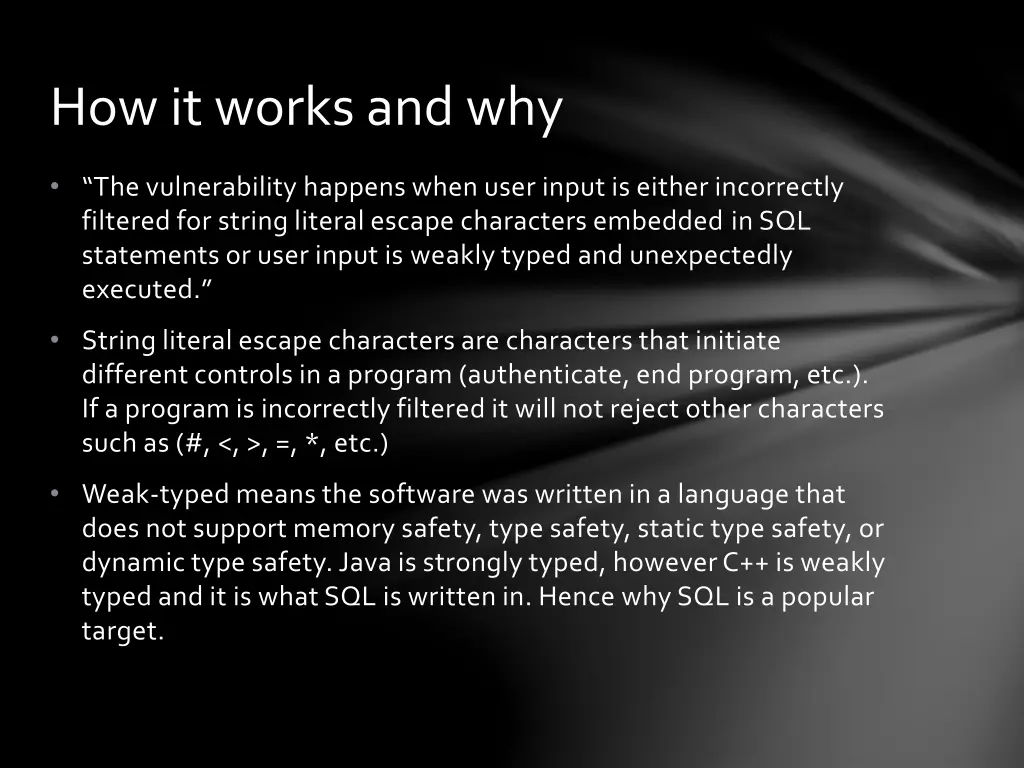 how it works and why