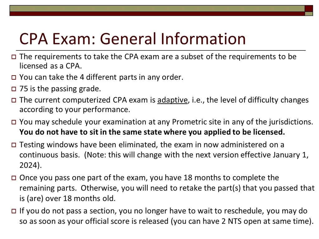 cpa exam general information