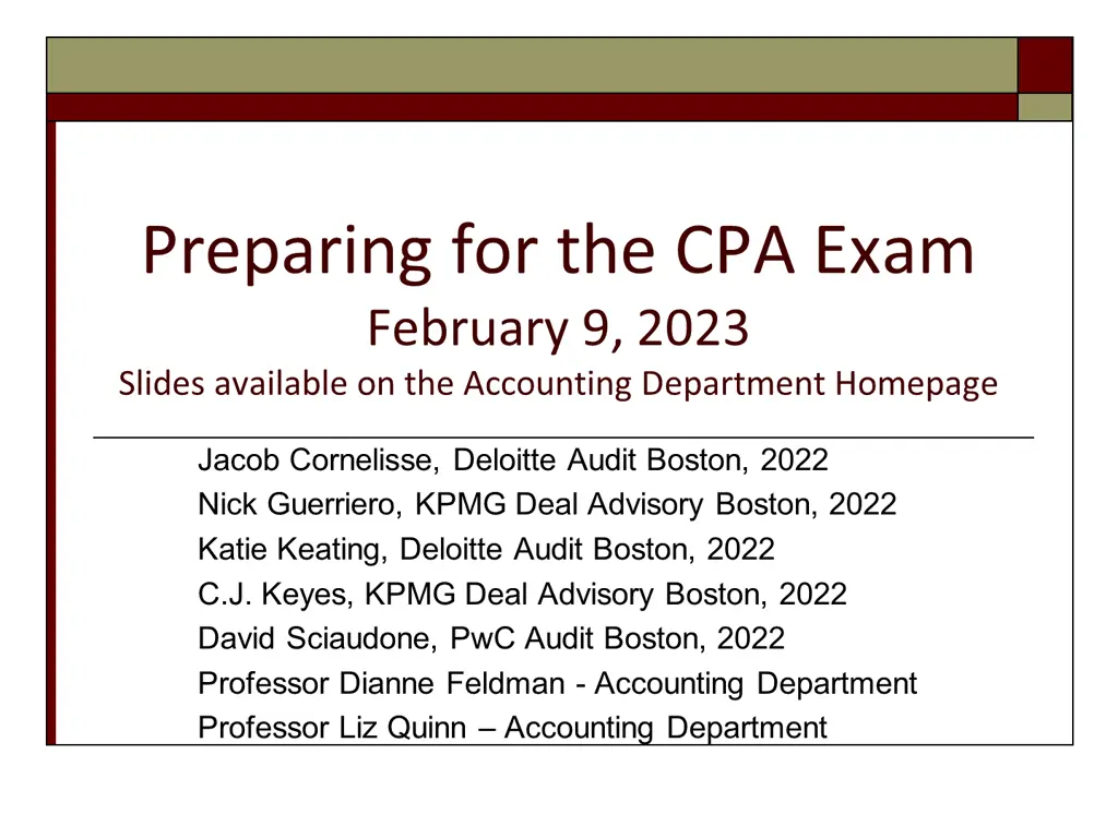 preparing for the cpa exam february 9 2023 slides