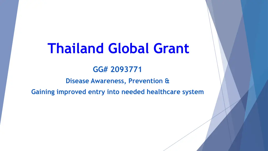 thailand global grant