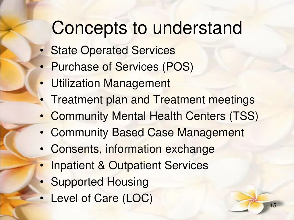 concepts to understand state operated services
