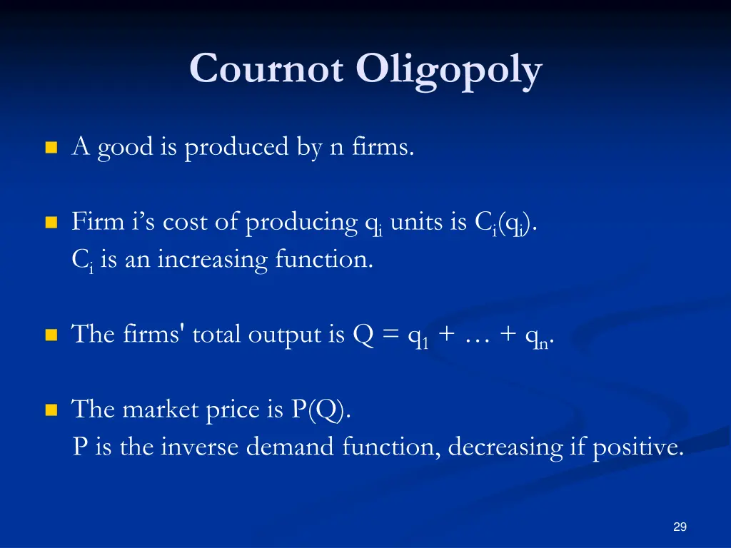 cournot oligopoly