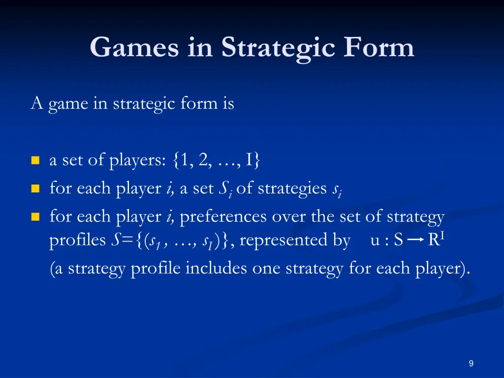 games in strategic form