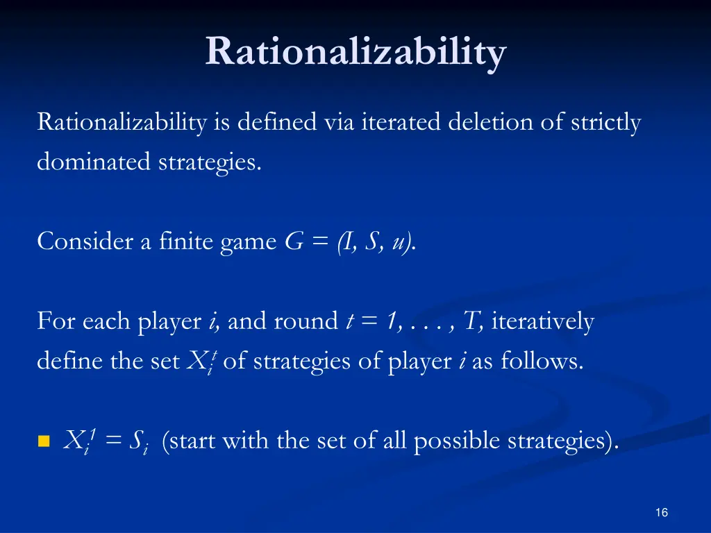 rationalizability