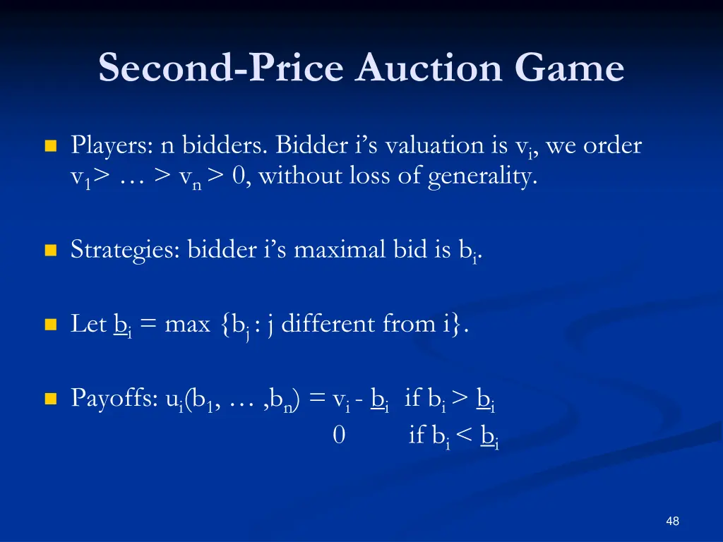 second price auction game