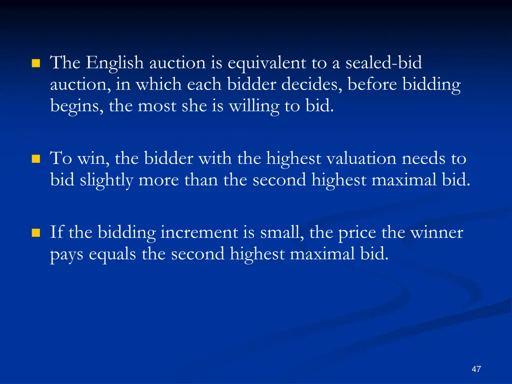 the english auction is equivalent to a sealed