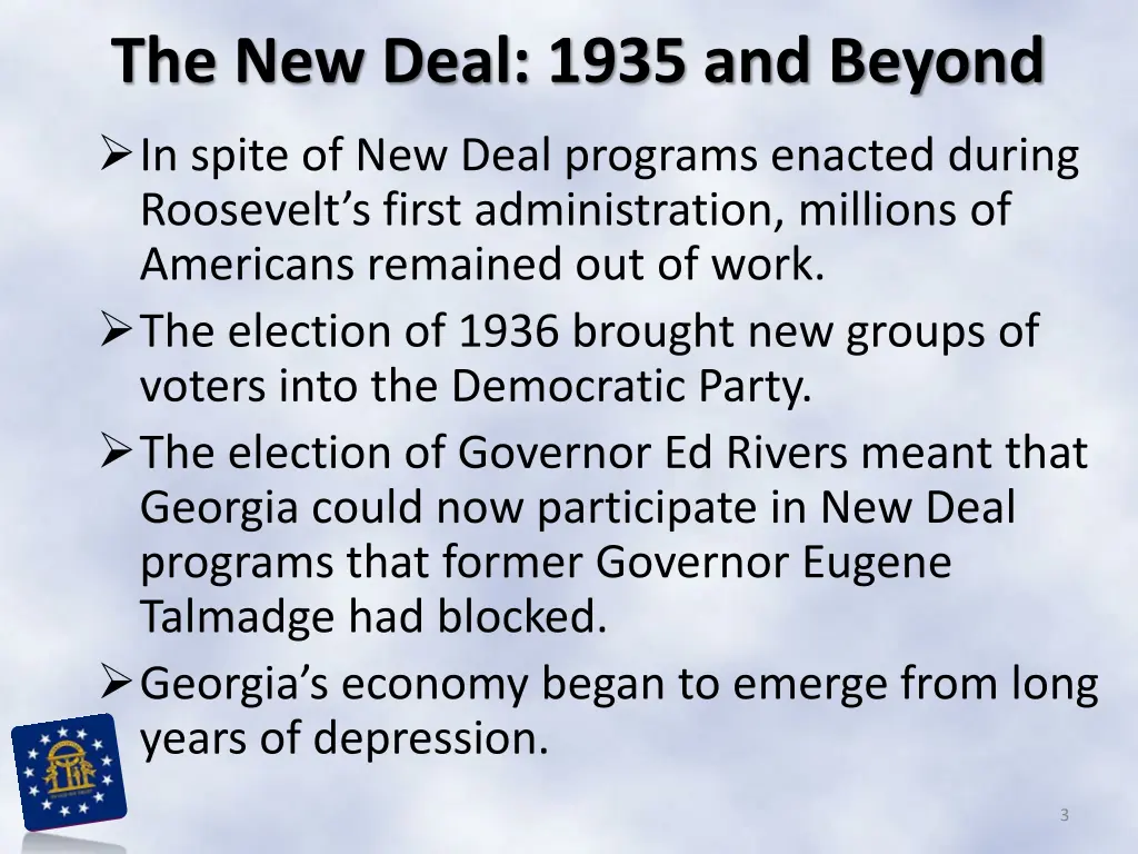 the new deal 1935 and beyond in spite of new deal