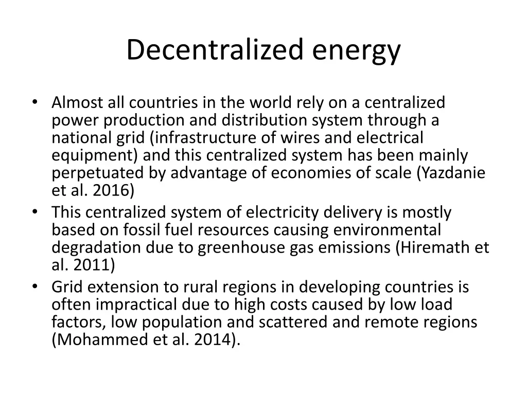 decentralized energy