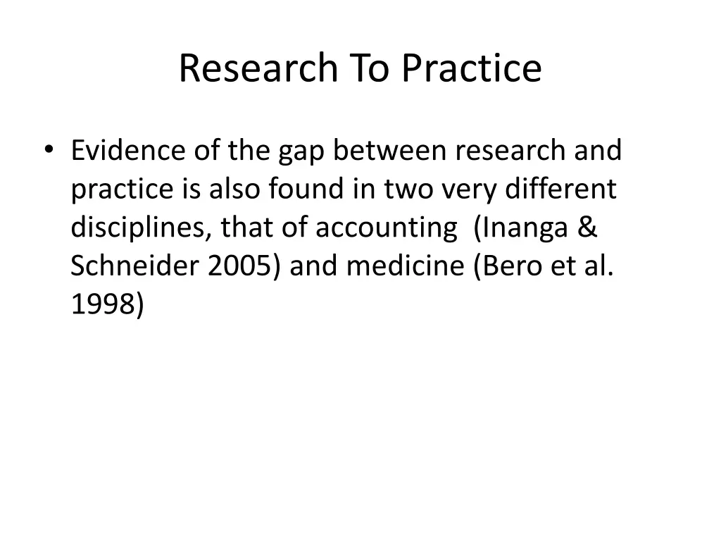 research to practice 1
