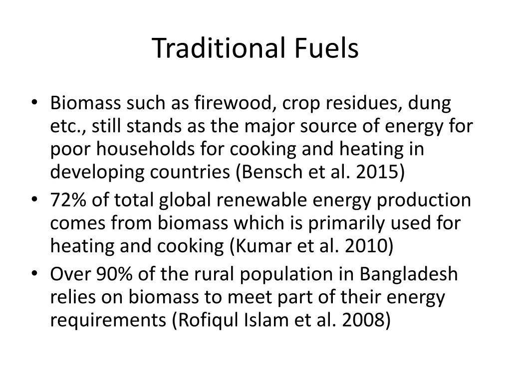 traditional fuels