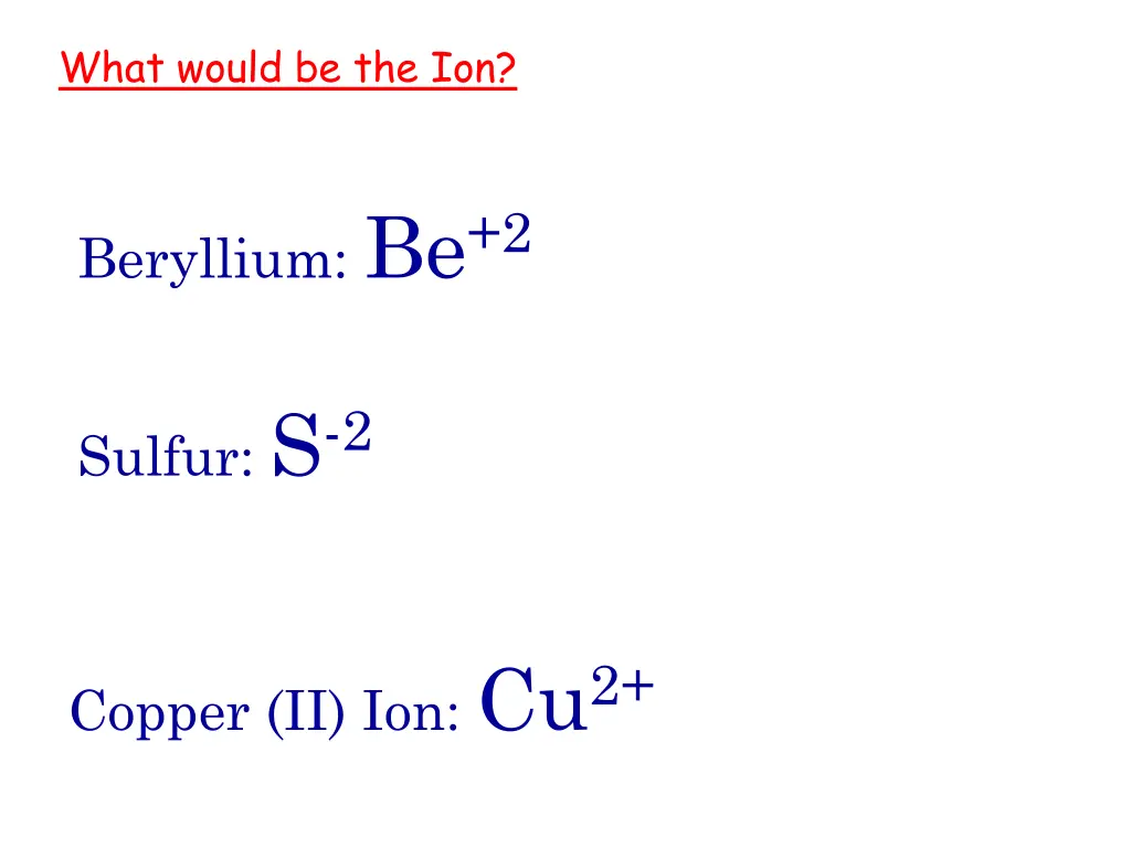 what would be the ion 1