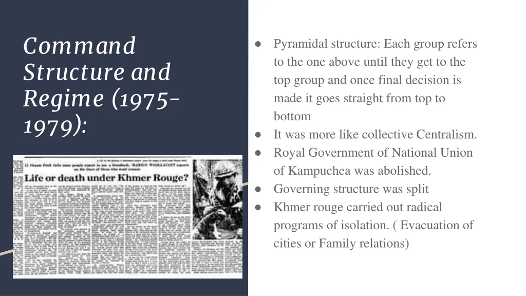 command structure and regime 1975 1979