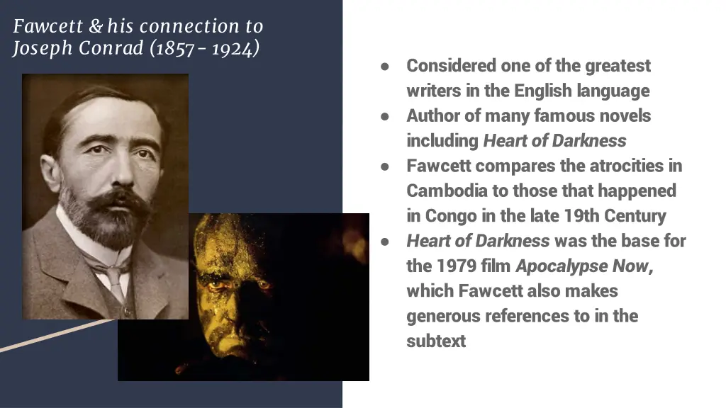 fawcett his connection to joseph conrad 1857 1924
