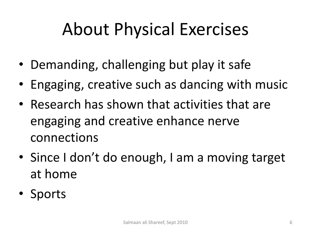 about physical exercises